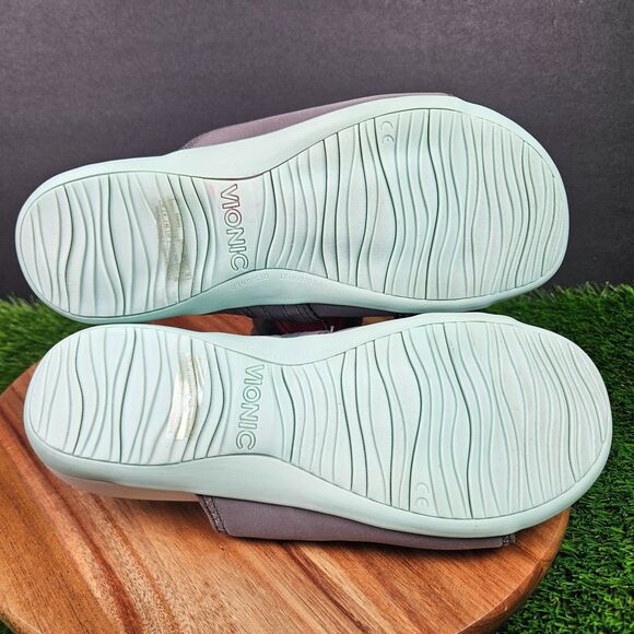 Vionic Sarah Sandals Womens 10 Gray Casual Orthotic Adjustable Sport Slides - Picture 10 of 11
